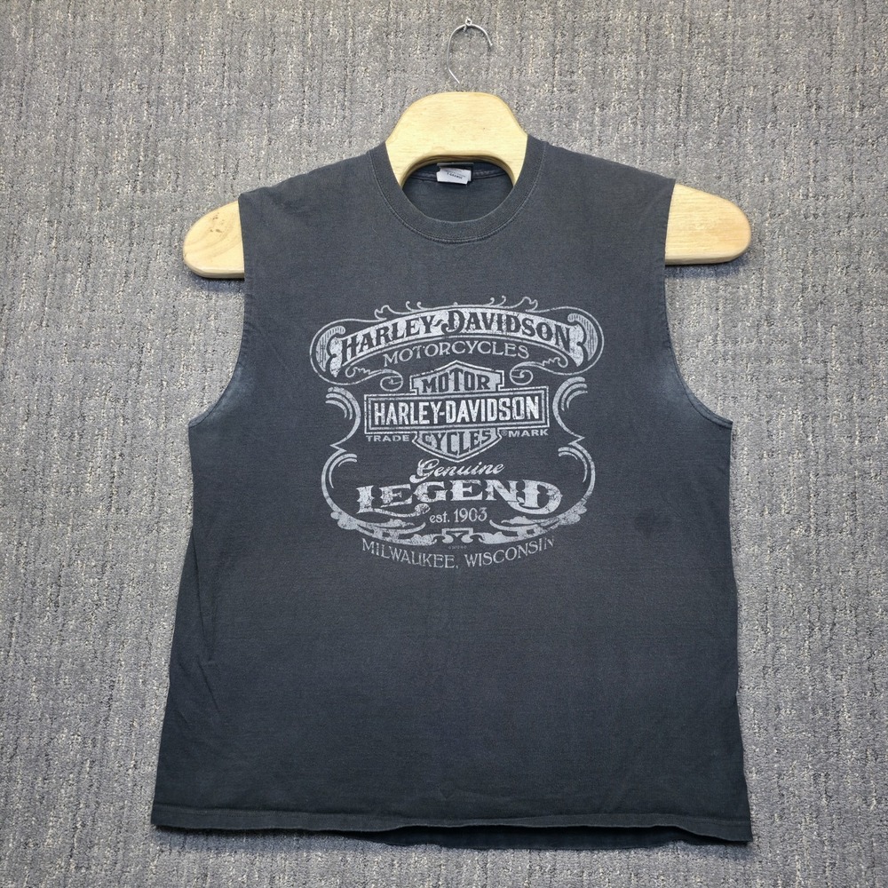 Harley-Davidson Tank Top XL Berdale MN Flames Muscle Tee Black Biker Legend